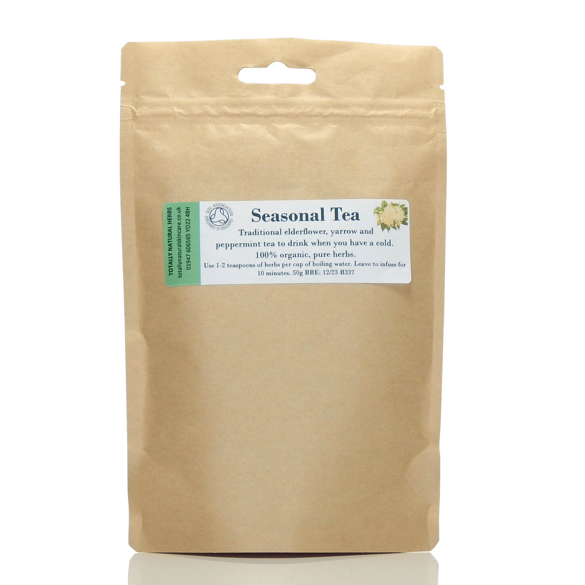 Seasonal Yarrow, Elderflower & Peppermint Tea (organic) - Totally Natural Skincare